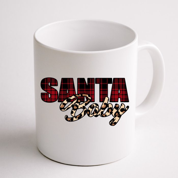 Santa Baby Leopard Christmas Pattern Logo Front & Back Coffee Mug