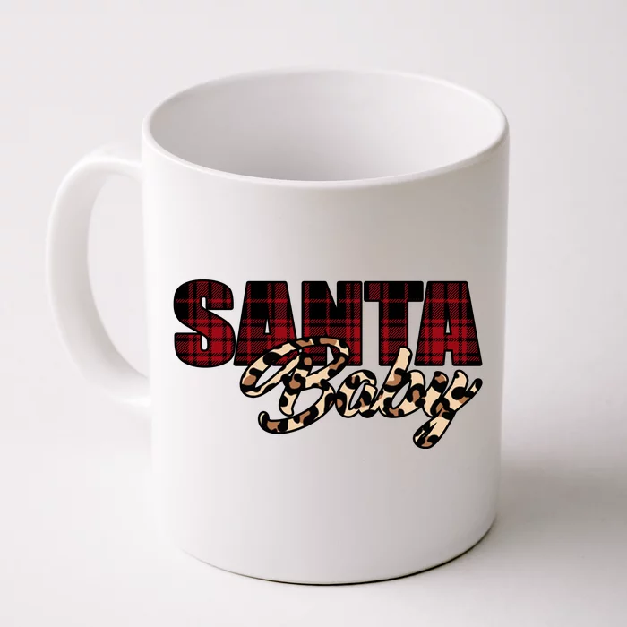 Santa Baby Leopard Christmas Pattern Logo Front & Back Coffee Mug