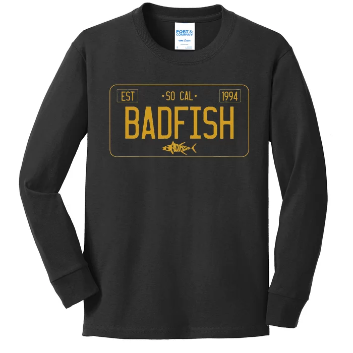 SoCal Badfish License Plate Kids Long Sleeve Shirt