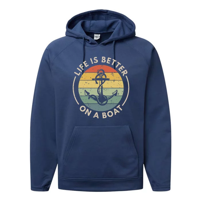 Sailor Boat Life Is Better On A Boat Performance Fleece Hoodie