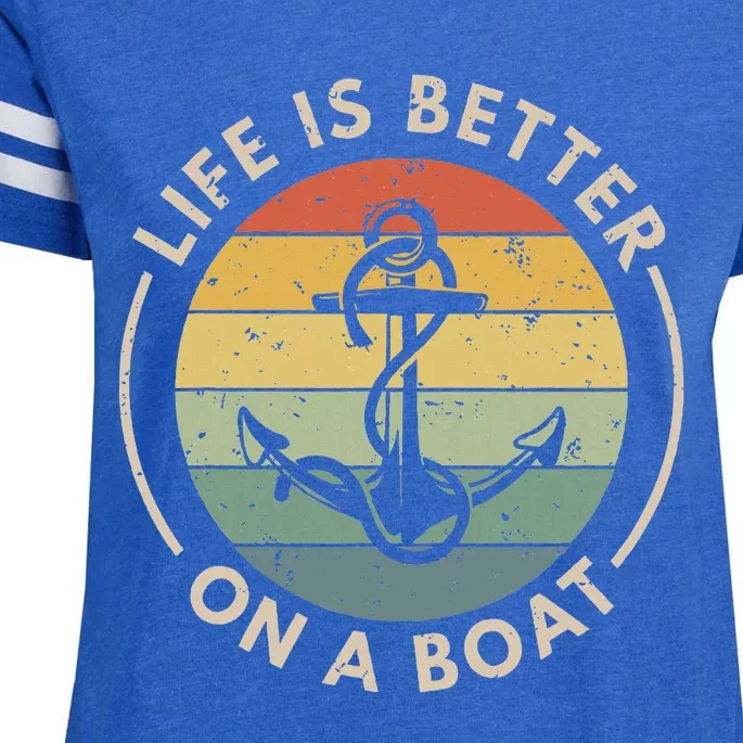 Sailor Boat Life Is Better On A Boat Enza Ladies Jersey Football T-Shirt