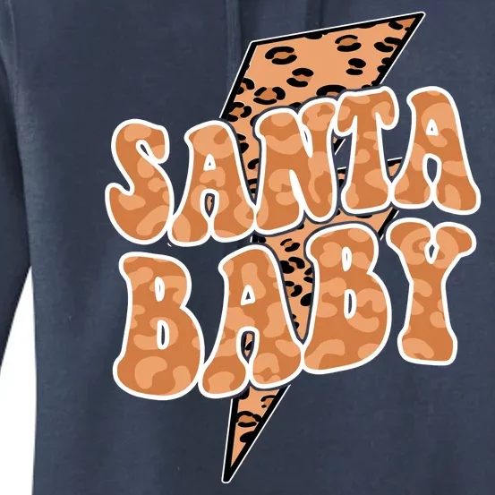 Santa Baby Lightning Cheetah Christmas Women's Pullover Hoodie