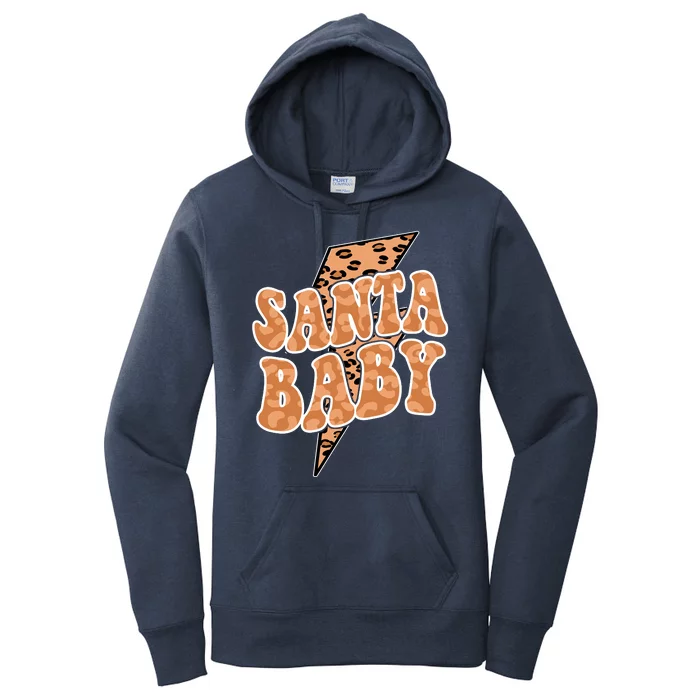 Santa Baby Lightning Cheetah Christmas Women's Pullover Hoodie