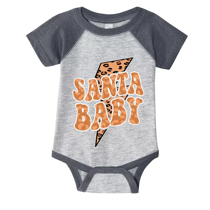 Santa Baby Lightning Cheetah Christmas Infant Baby Jersey Bodysuit