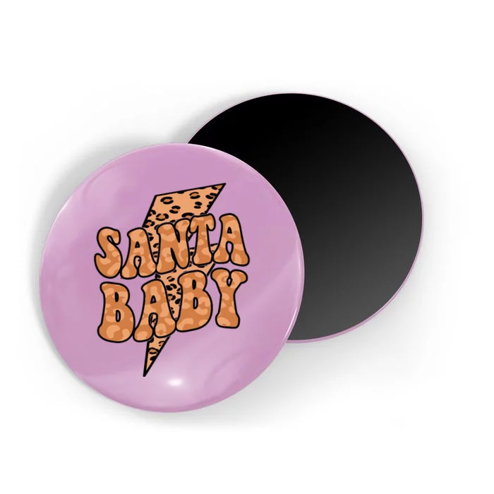 Santa Baby Lightning Cheetah Christmas Magnet