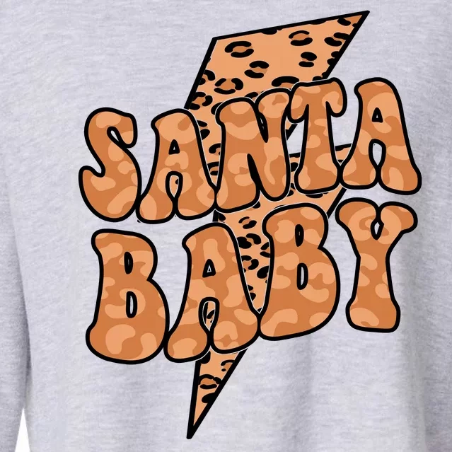 Santa Baby Lightning Cheetah Christmas Cropped Pullover Crew