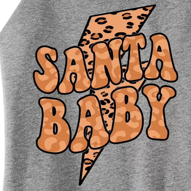 Santa Baby Lightning Cheetah Christmas Women’s Perfect Tri Rocker Tank