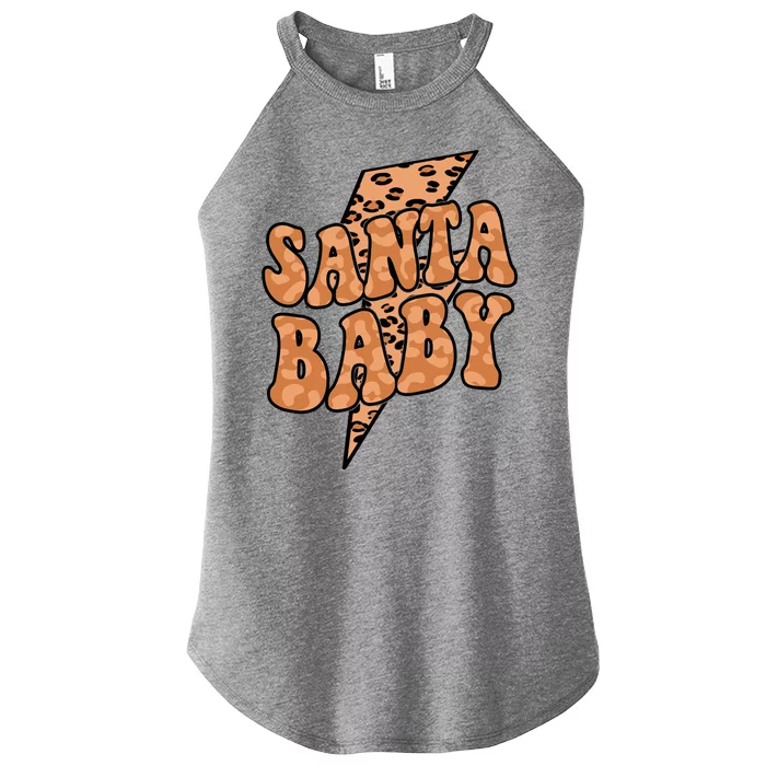 Santa Baby Lightning Cheetah Christmas Women’s Perfect Tri Rocker Tank