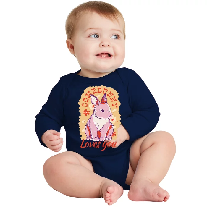 Some Bunny Loves You Cute Baby Long Sleeve Bodysuit