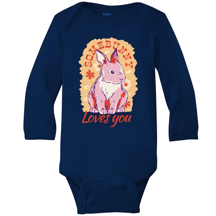 Some Bunny Loves You Cute Baby Long Sleeve Bodysuit