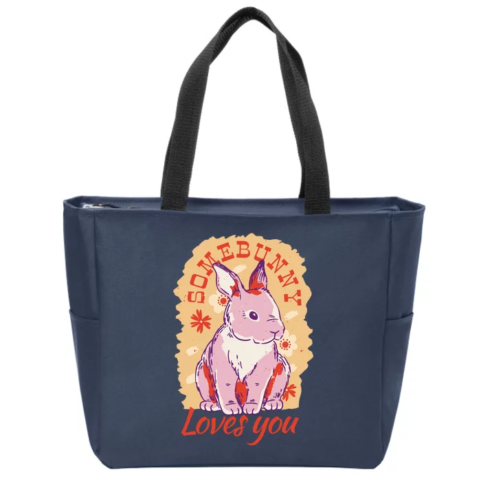 Some Bunny Loves You Cute Zip Tote Bag