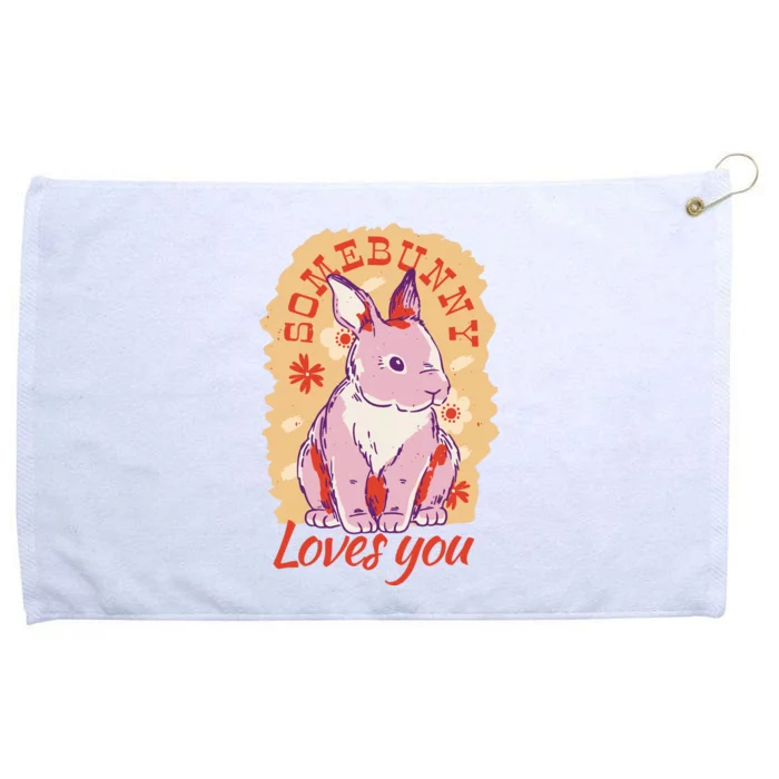 Some Bunny Loves You Cute Grommeted Golf Towel