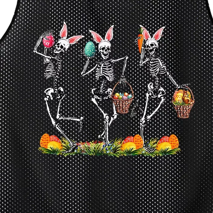 Skeletons Bunny Lover Easter Skellies Dancing Mesh Reversible Basketball Jersey Tank