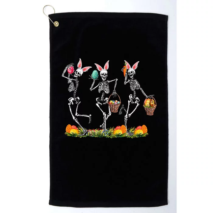 Skeletons Bunny Lover Easter Skellies Dancing Platinum Collection Golf Towel