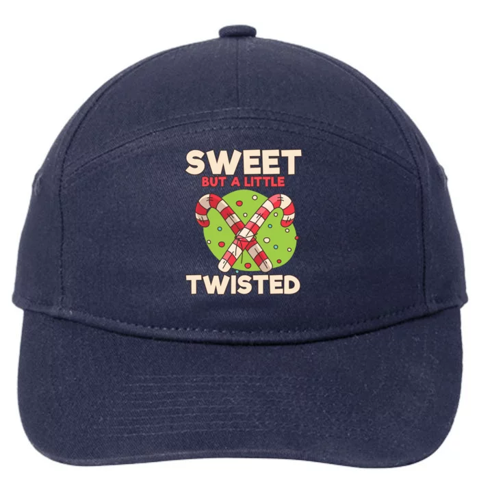 Sweet But Little Twisted Candy Cane Gift 7-Panel Snapback Hat