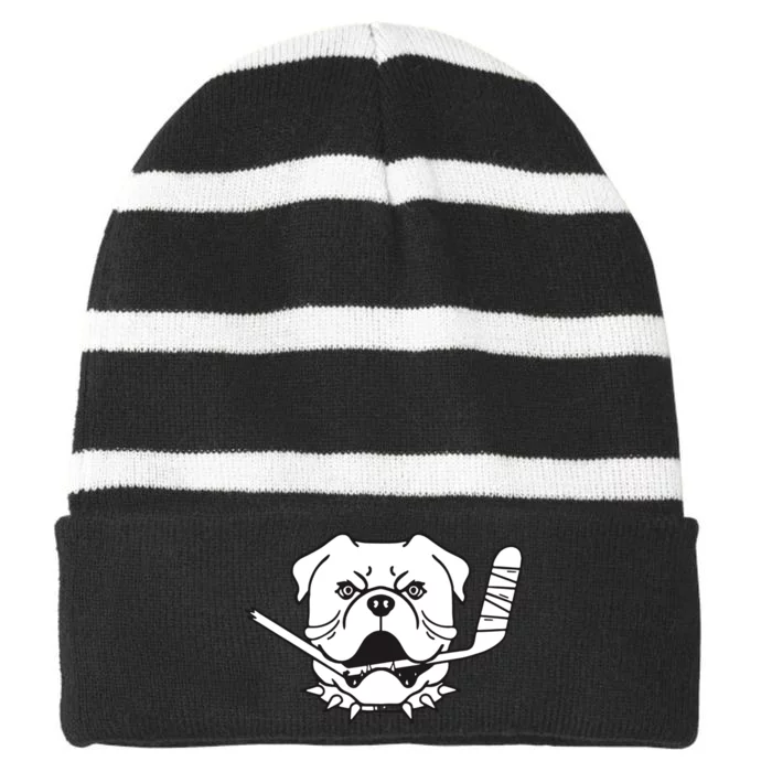 Sudbury Bulldogs Logo Striped Beanie with Solid Band