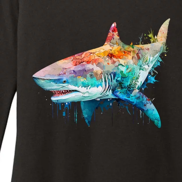 Shark Beach Lover Ocean Animal Novelty Womens CVC Long Sleeve Shirt