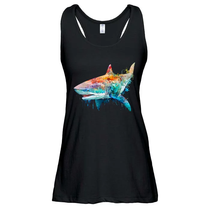 Shark Beach Lover Ocean Animal Novelty Ladies Essential Flowy Tank