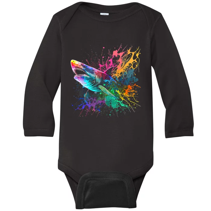 Shark Beach Lover Ocean Animal Novelty Baby Long Sleeve Bodysuit