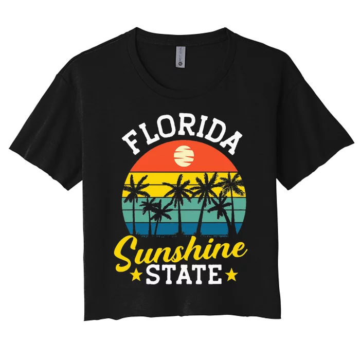 Summer Beach Lover Florida Sunshine State Women's Crop Top Tee