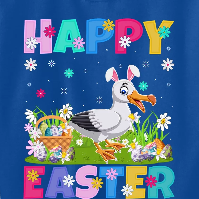 Seagull Bird Lover Happy Easter Bunny Seagull Easter Sunday Gift Kids Sweatshirt