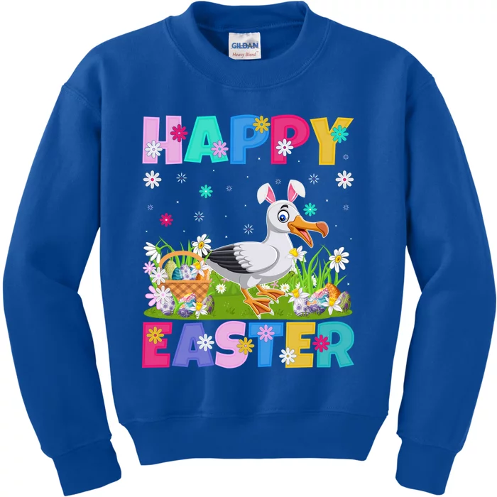 Seagull Bird Lover Happy Easter Bunny Seagull Easter Sunday Gift Kids Sweatshirt