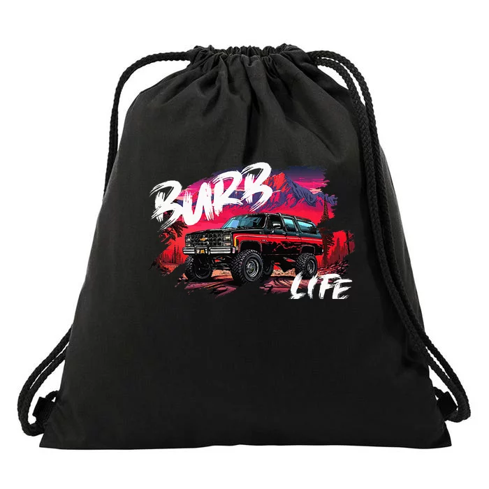 Squarebody Burb Life Truck Squarebody Suburban Drawstring Bag