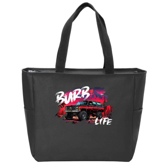 Squarebody Burb Life Truck Squarebody Suburban Zip Tote Bag