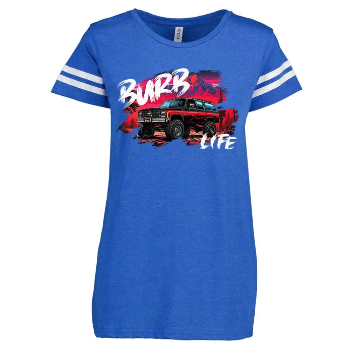 Squarebody Burb Life Truck Squarebody Suburban Enza Ladies Jersey Football T-Shirt