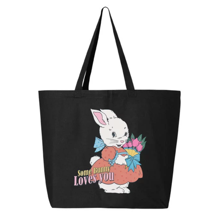 Some Bunny Loves You Rabbit Lover Floral Bunny Cute Easter Day 25L Jumbo Tote