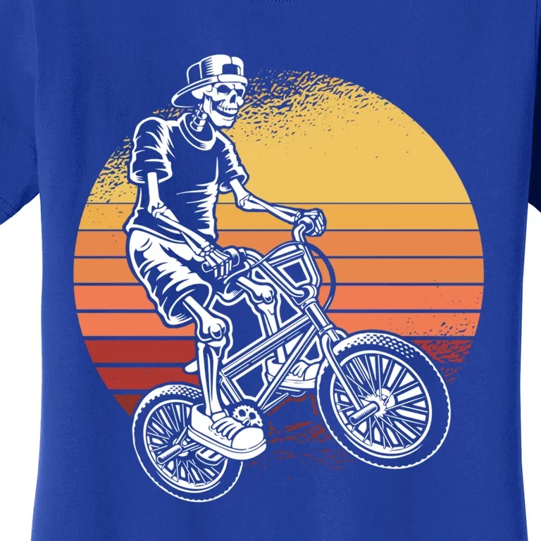 Skeleton Biking Lazy Halloween Costume Retro Bicycle Cute Gift Women's T-Shirt