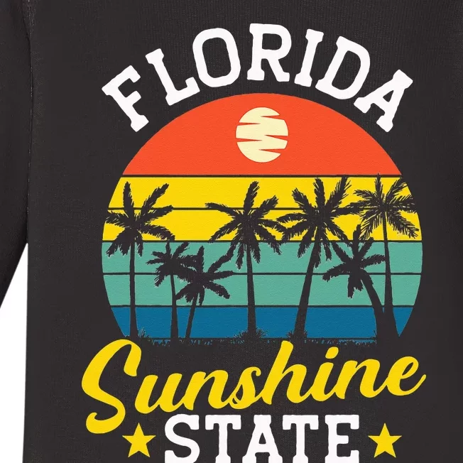 Summer Beach Lover Florida Sunshine State Baby Long Sleeve Bodysuit