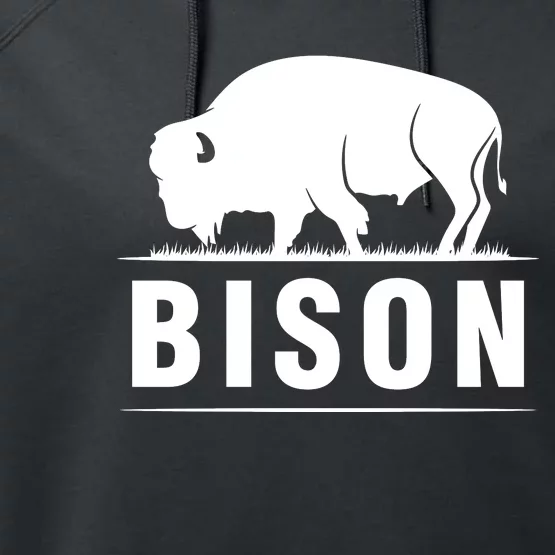 Simple Bison Logo Performance Fleece Hoodie