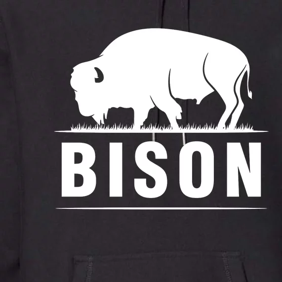 Simple Bison Logo Premium Hoodie