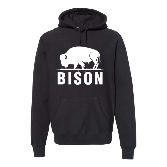 Simple Bison Logo Premium Hoodie