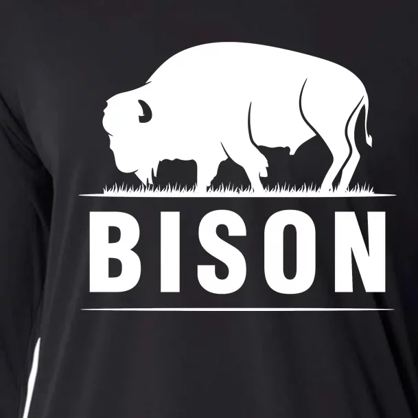 Simple Bison Logo Cooling Performance Long Sleeve Crew