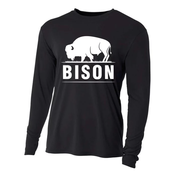 Simple Bison Logo Cooling Performance Long Sleeve Crew