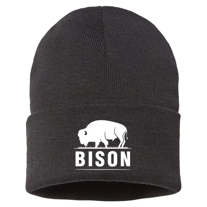 Simple Bison Logo Sustainable Knit Beanie