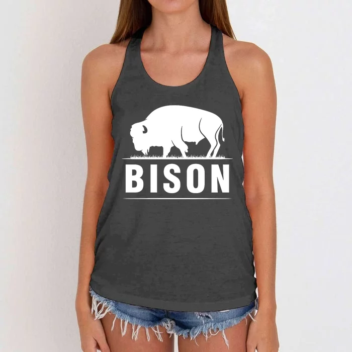 Simple Bison Logo Women's Knotted Racerback Tank