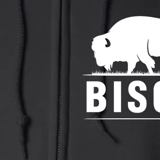 Simple Bison Logo Full Zip Hoodie