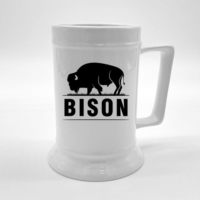 Simple Bison Logo Front & Back Beer Stein