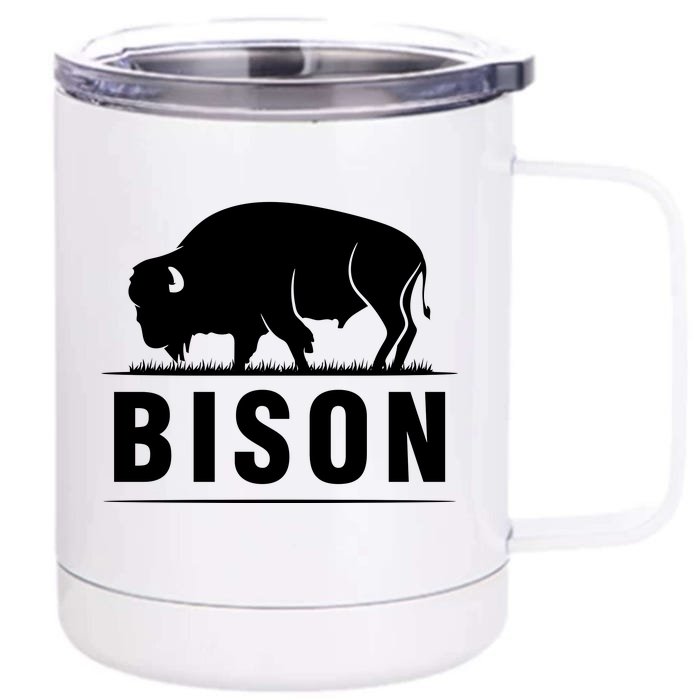 Simple Bison Logo Front & Back 12oz Stainless Steel Tumbler Cup