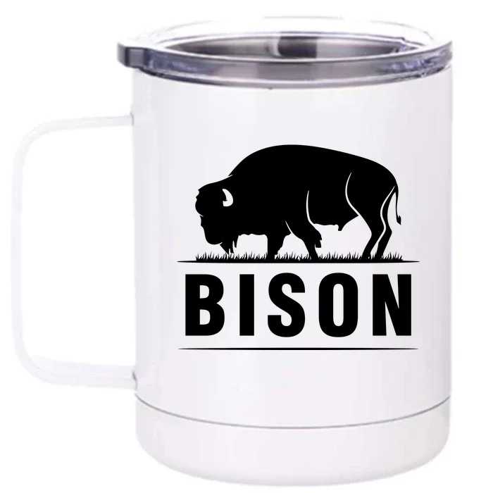 Simple Bison Logo Front & Back 12oz Stainless Steel Tumbler Cup