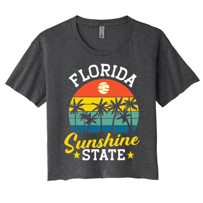 Summer Beach Lover Florida Sunshine State Women's Crop Top Tee