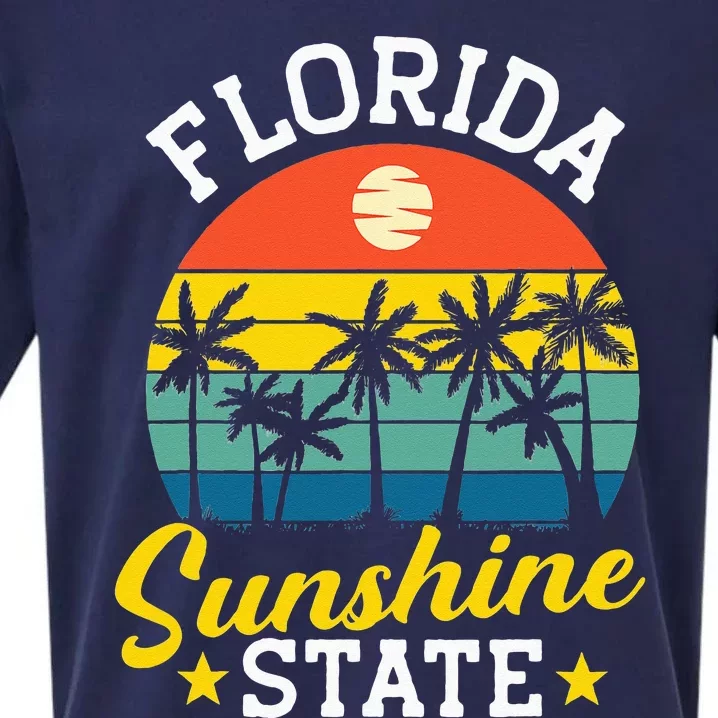 Summer Beach Lover Florida Sunshine State Sueded Cloud Jersey T-Shirt