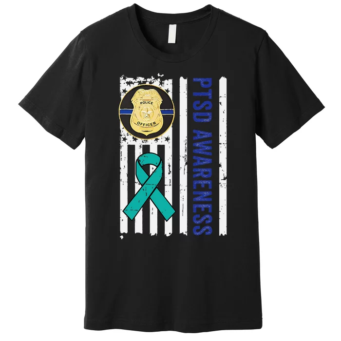 Support Blue Lives Police PTSD Awareness Law Enforcement Premium T-Shirt