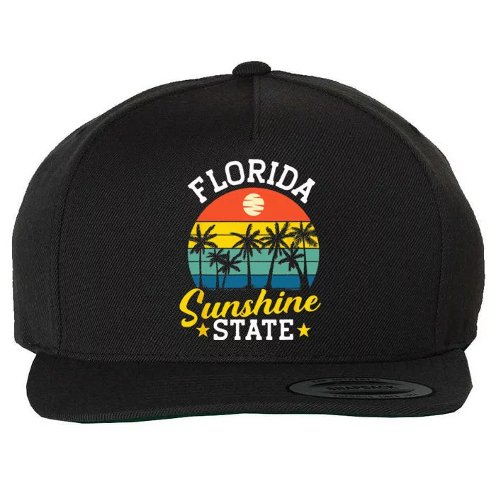 Summer Beach Lover Florida Sunshine State Wool Snapback Cap