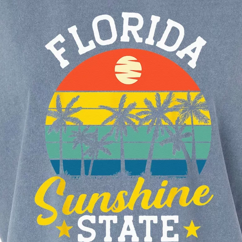 Summer Beach Lover Florida Sunshine State Garment-Dyed Women's Muscle Tee