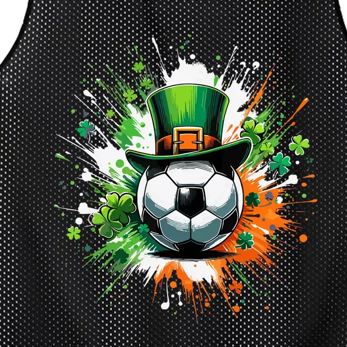 Soccer Ball Leprechaun Hat Irish Shamrock Patricks Day Mesh Reversible Basketball Jersey Tank