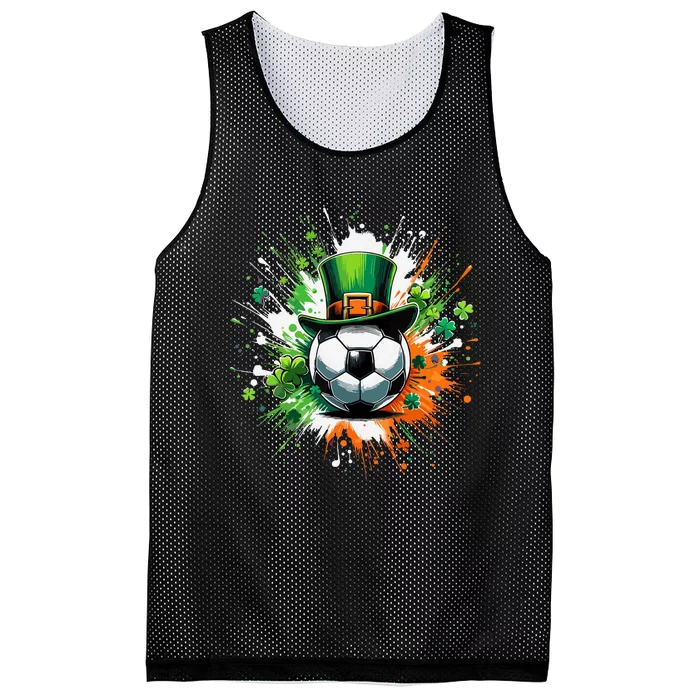 Soccer Ball Leprechaun Hat Irish Shamrock Patricks Day Mesh Reversible Basketball Jersey Tank